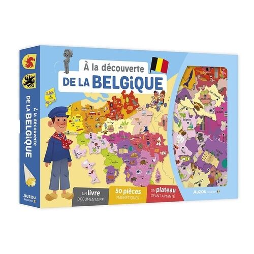 A La Découverte De La Belgique - Coffret Avec Un Livre Documentaire, Un Plateau Géant Aimanté, 50 Pièces Magnétiques