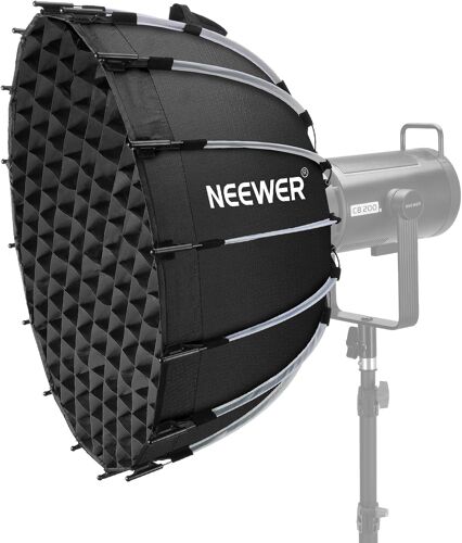 NEEWER Kit Softbox Parabolique, 23,6 pouces, Monture Bowens, avec Diffuseurs de Lumière pour Studio Photo, Vidéo, Streaming, éclairage, Compatible avec Aputure 120d Compatible avec Godox SL60w, NS71P