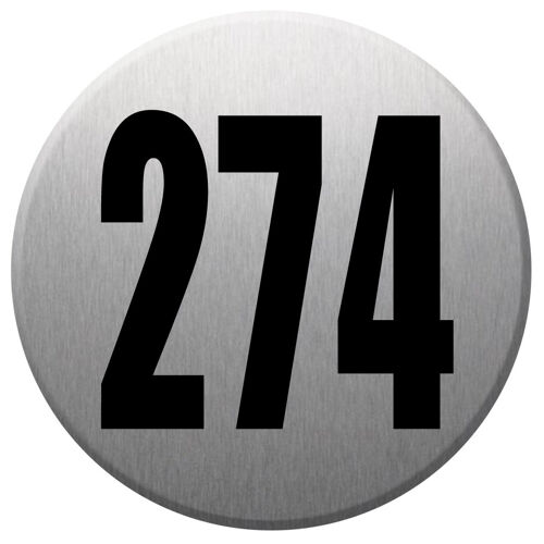 Numéroderue274 - Gris Brossé 10x10cm - Sticker/Autocollant