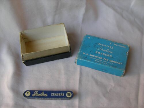 Ww2 Us Boïte De 3 Gommes De Crayon/Porte Mine Américaine " Sheaffer'S " Neuve Et Sa Boïte D'Emballage Cartonnée D Origine (39-45) Rare