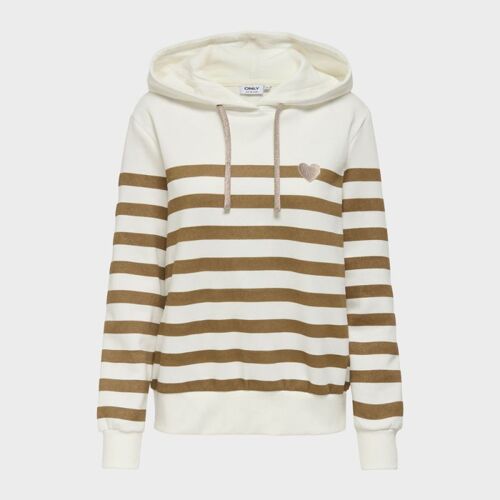 Sweat À Capuche Marinière Avec Coeur Imprimé Audrey Femme Only