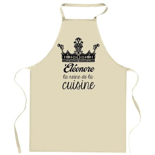 Planetee Tablier Eléonore Reine De La Cuisine | Cadeau Original Prénom Pour Cuisinière | Vêtement Blouse Protection Pour Cuisine