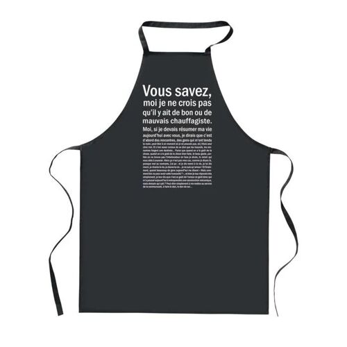 Planetee Tablier De Cuisine Noir Chauffagiste Bon Ou De Mauvais ¿ Cadeau Homme, Barbecue, Jardinage, Tâches Ménagères