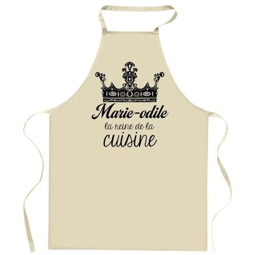 Planetee Tablier Marie-Odile Reine De La Cuisine | Cadeau Original Prénom Pour Cuisinière | Vêtement Blouse Protection Pour Cuisine