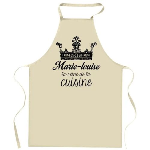 Planetee Tablier Marie-Louise Reine De La Cuisine | Cadeau Original Prénom Pour Cuisinière | Vêtement Blouse Protection Pour Cuisine