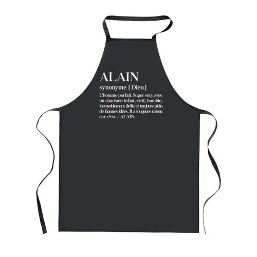 Planetee Tablier De Cuisine Noir Alain Définition ¿ Cadeau Homme, Barbecue, Jardinage, Tâches Ménagères