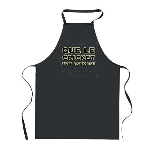 Planetee Tablier De Cuisine Noir Cricket Soit Avec Toi ¿ Cadeau Femme, Homme, Barbecue, Jardinage, Tâches Ménagères