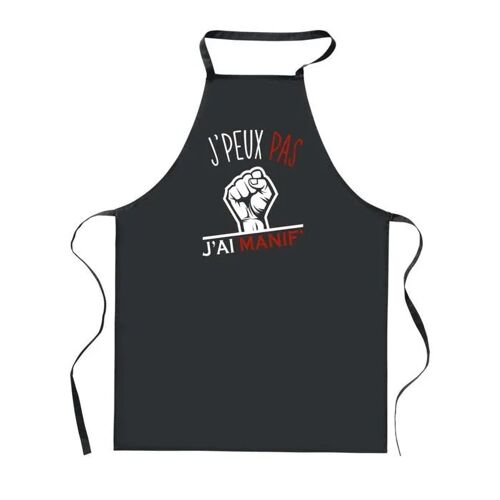 Planetee Tablier De Cuisine Noir J'peux Pas Manif ¿ Cadeau Femme, Homme, Barbecue, Jardinage, Tâches Ménagères
