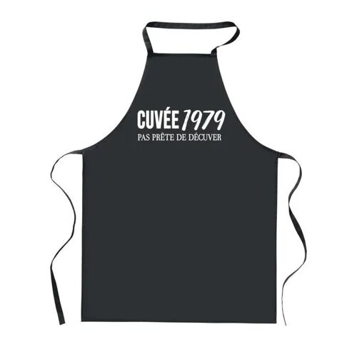 Planetee Tablier De Cuisine Noir Cuvée 1979 ¿ Cadeau Femme, Homme, Barbecue, Jardinage, Tâches Ménagères