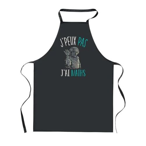 Planetee Tablier De Cuisine Noir J'peux Pas Maths Einstein ¿ Cadeau Femme, Homme, Barbecue, Jardinage, Tâches Ménagères