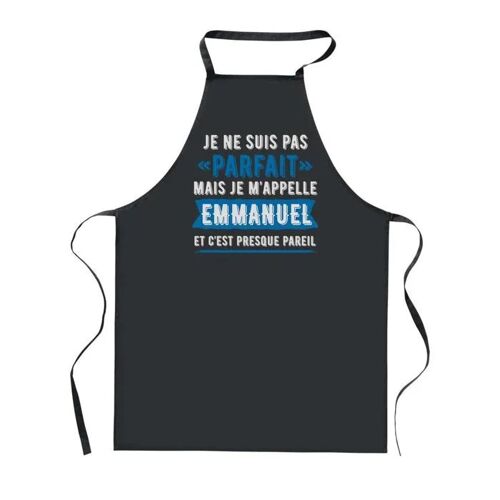 Planetee Tablier De Cuisine Noir Emmanuel Parfait ¿ Cadeau Homme, Barbecue, Jardinage, Tâches Ménagères