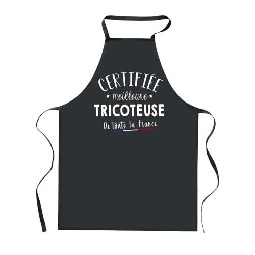 Planetee Tablier De Cuisine Noir Certifiée Meilleure Tricoteuse ¿ Cadeau Femme, Barbecue, Jardinage, Tâches Ménagères