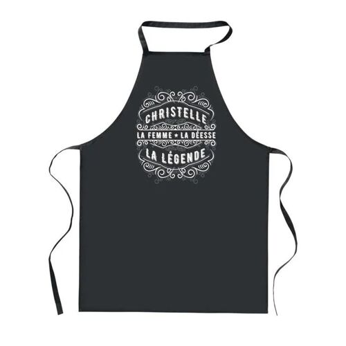 Planetee Tablier De Cuisine Noir Christelle Déesse Légende ¿ Cadeau Femme, Barbecue, Jardinage, Tâches Ménagères