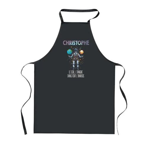 Planetee Tablier De Cuisine Noir Christophe Unique Dans L'univers ¿ Cadeau Homme, Barbecue, Jardinage, Tâches Ménagères