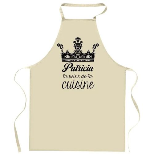 Planetee Tablier Patricia Reine De La Cuisine | Cadeau Original Prénom Pour Cuisinière | Vêtement Blouse Protection Pour Cuisine