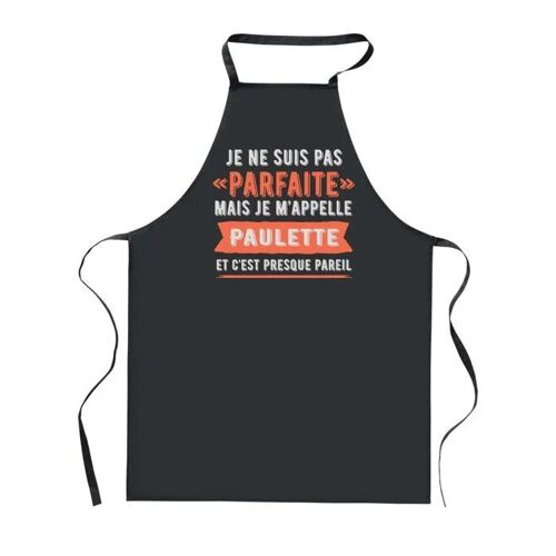 Planetee Tablier De Cuisine Noir Paulette Parfaite ¿ Cadeau Femme, Barbecue, Jardinage, Tâches Ménagères