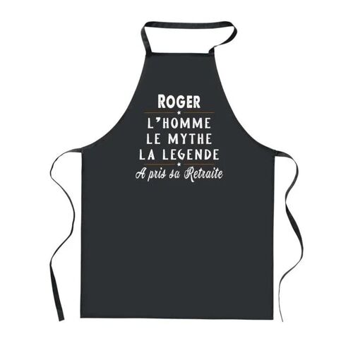 Planetee Tablier De Cuisine Noir Roger Retraite ¿ Cadeau Homme, Barbecue, Jardinage, Tâches Ménagères