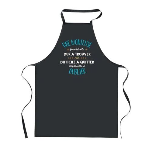 Planetee Tablier De Cuisine Noir Une Monteuse Formidable ¿ Cadeau Femme, Barbecue, Jardinage, Tâches Ménagères