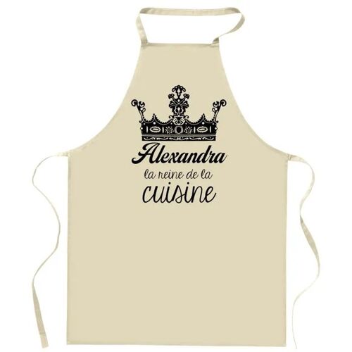 Planetee Tablier Alexandra Reine De La Cuisine | Cadeau Original Prénom Pour Cuisinière | Vêtement Blouse Protection Pour Cuisine