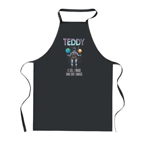 Planetee Tablier De Cuisine Noir Teddy Unique Dans L'univers ¿ Cadeau Homme, Barbecue, Jardinage, Tâches Ménagères