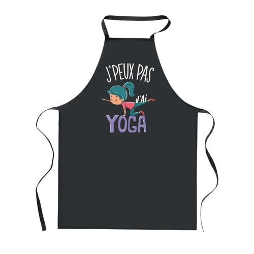 Planetee Tablier De Cuisine Noir J'peux Pas Yoga ¿ Cadeau Femme, Homme, Barbecue, Jardinage, Tâches Ménagères