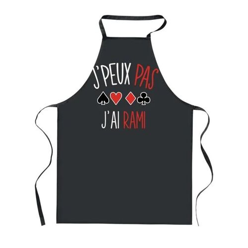 Planetee Tablier De Cuisine Noir J'peux Pas Rami ¿ Cadeau Femme, Homme, Barbecue, Jardinage, Tâches Ménagères