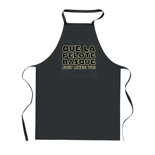 Planetee Tablier De Cuisine Noir Pelote Basque Soit Avec Toi ¿ Cadeau Femme, Homme, Barbecue, Jardinage, Tâches Ménagères