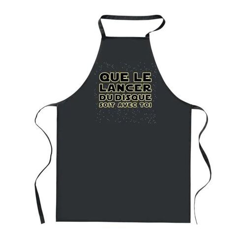 Planetee Tablier De Cuisine Noir Lancer Du Disque Soit Avec Toi ¿ Cadeau Femme, Homme, Barbecue, Jardinage, Tâches Ménagères