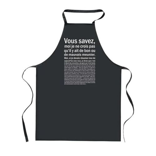 Planetee Tablier De Cuisine Noir Meunier Bon Ou De Mauvais ¿ Cadeau Homme, Barbecue, Jardinage, Tâches Ménagères
