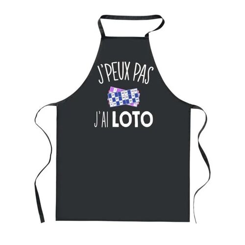 Planetee Tablier De Cuisine Noir J'peux Pas Loto ¿ Cadeau Femme, Homme, Barbecue, Jardinage, Tâches Ménagères