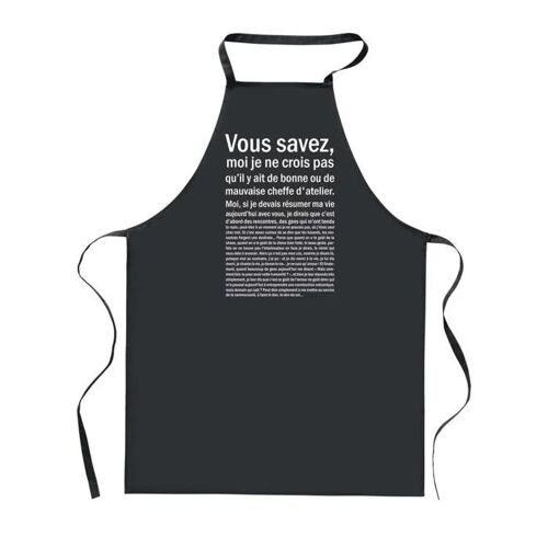 Planetee Tablier De Cuisine Noir Cheffe D'atelier Bonne Ou De Mauvaise ¿ Cadeau Femme, Barbecue, Jardinage, Tâches Ménagères