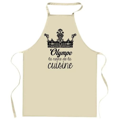 Planetee Tablier Olympe Reine De La Cuisine | Cadeau Original Prénom Pour Cuisinière | Vêtement Blouse Protection Pour Cuisine