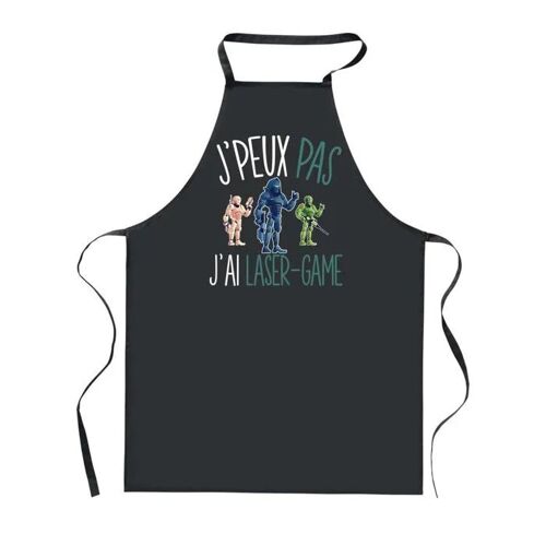 Planetee Tablier De Cuisine Noir J'peux Pas Laser-Game ¿ Cadeau Femme, Homme, Barbecue, Jardinage, Tâches Ménagères