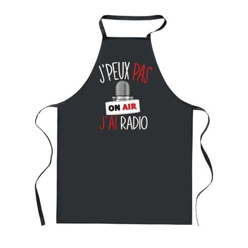 Planetee Tablier De Cuisine Noir J'peux Pas Radio ¿ Cadeau Femme, Homme, Barbecue, Jardinage, Tâches Ménagères