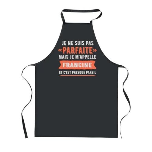 Planetee Tablier De Cuisine Noir Francine Parfaite ¿ Cadeau Femme, Barbecue, Jardinage, Tâches Ménagères