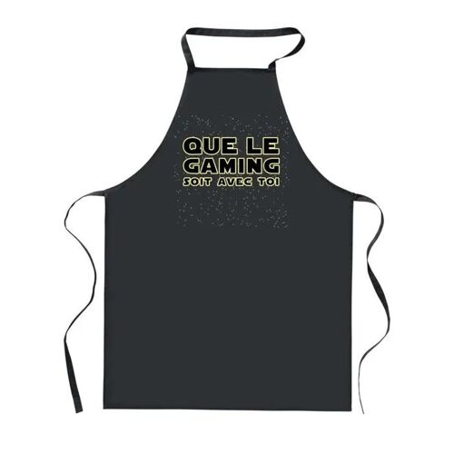 Planetee Tablier De Cuisine Noir Gaming Soit Avec Toi ¿ Cadeau Femme, Homme, Barbecue, Jardinage, Tâches Ménagères