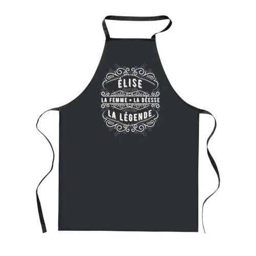 Planetee Tablier De Cuisine Noir Élise Déesse Légende ¿ Cadeau Femme, Barbecue, Jardinage, Tâches Ménagères