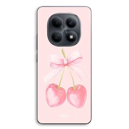 Coque Pour Xiaomi Redmi Note 15 5g Cerise noeud fond rose pastel Maniacase
