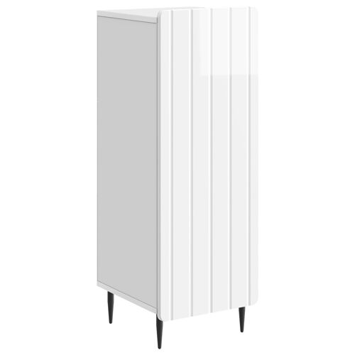 vidaXL Buffet Blanc brillant 34,5 x 33 x 92 cm Bois d'ingénierie