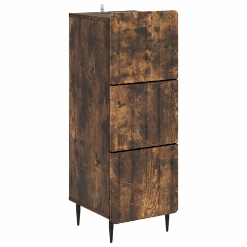 vidaXL Armoire à tiroirs Chêne fumé 33 x 34,5 x 92 cm