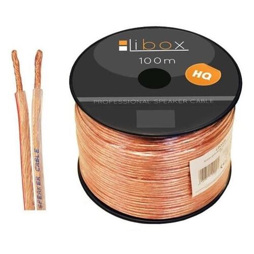 Libox Kabel g¿o¿nikowy 2x1,00mm LB0007 câble audio 100 m Transparent