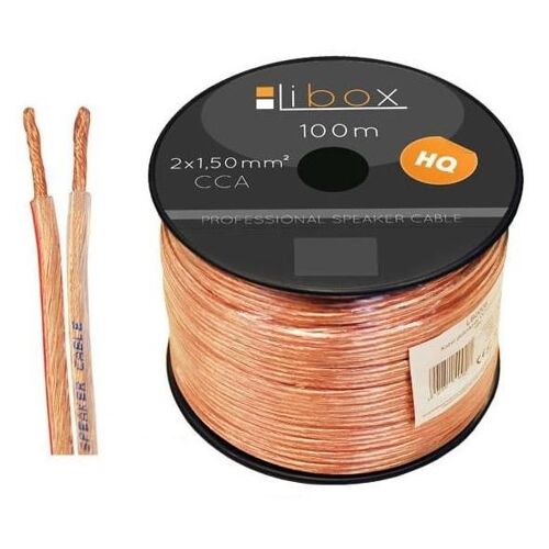 Libox Kabel g¿o¿nikowy 2x1,50mm LB0008 câble audio 100 m Transparent