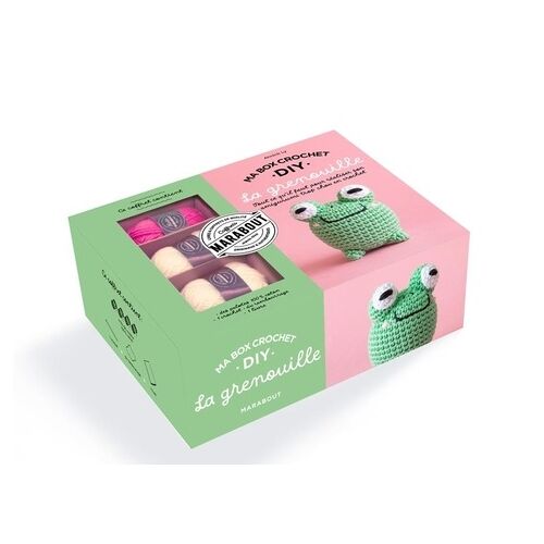Ma Box Crochet Diy La Grenouille - Avec 4 Fils De Couleur 100% Coton, 1 Crochet, Du Rembourrage Et 1 Livre