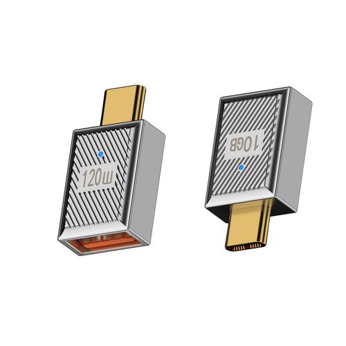 Adaptateur USB A Femelle vers USB C Mâle - Charge Rapide 120W avec Indicateur Lumineux