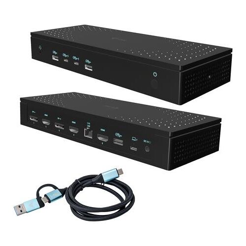 i-Tec - Station d'accueil - USB-C / USB4 / Thunderbolt 3 / Thunderbolt 4 - 3 x HDMI, 2 x DP - 1GbE - 100 watt - Europe