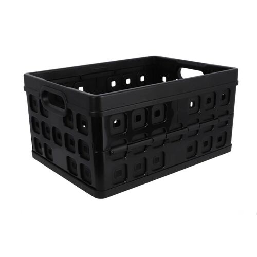 Bac de rangement plastique pliable 245x490x360mm noir capacité de charge 30 kg (SUNWARE Square folding box 32L)