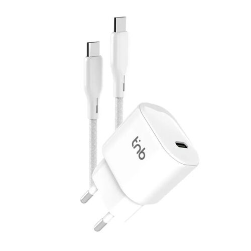 T'nB - Pack de charge secteur 1 USB-C 30W + câble USB-C Power Delivery blanc