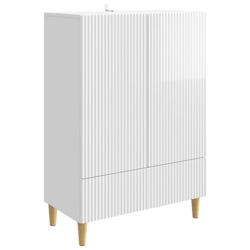 vidaXL Buffet Blanc brillant 66 x 34,5 x 95 cm Bois d'ingénierie