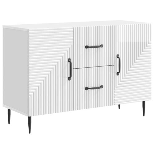 vidaXL Buffet Blanc brillant 89 x 34,5 x 60 cm Bois d'ingénierie