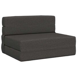 vidaXL Canapé-lit pliant Gris foncé 190 x 70 x 15 cm tissu